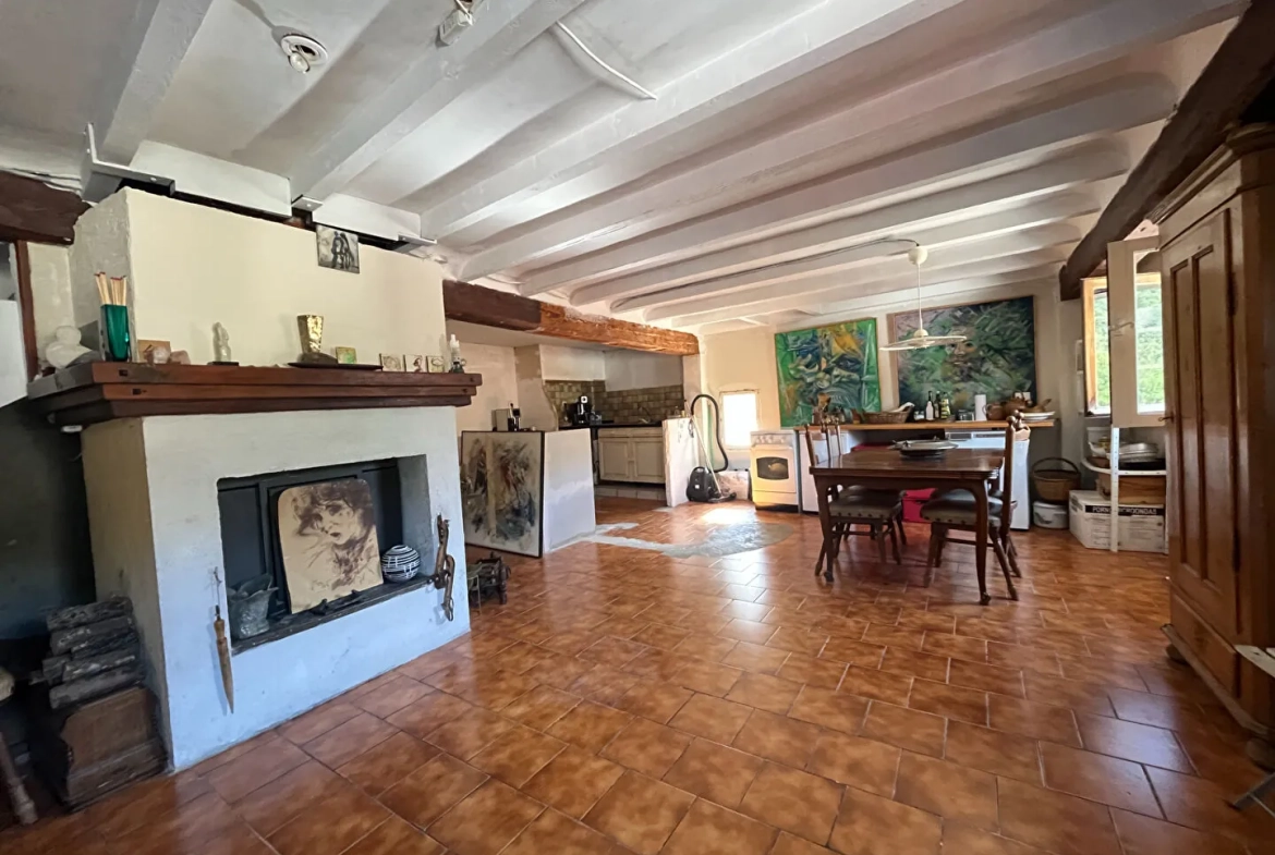 Maison en pierres de 90 m² à Saint Julien en Beauchêne avec terrain et écurie 