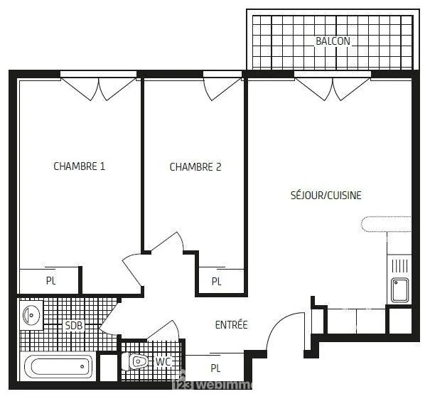 Appartement neuf T3 à Poitiers avec balcon et parking, livraison 2025 
