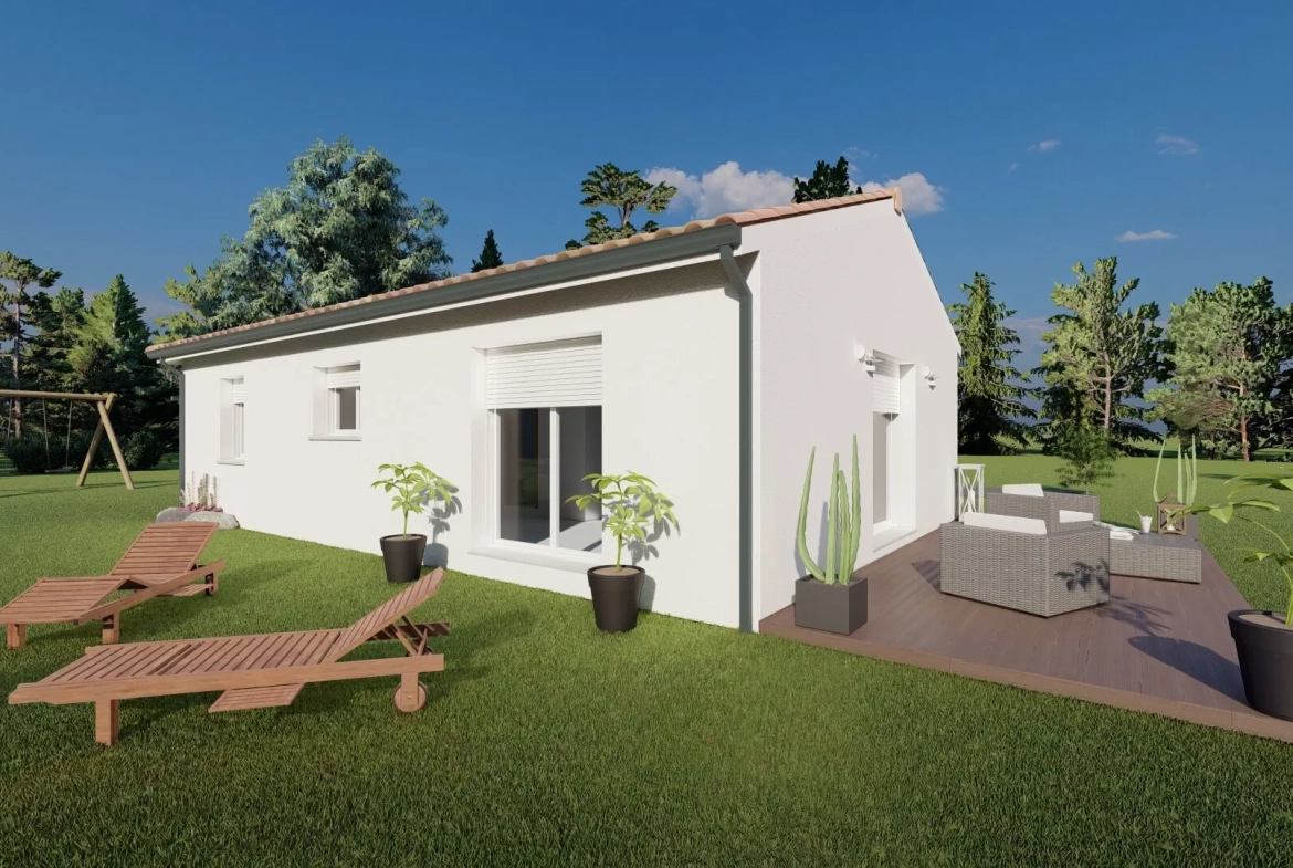 Maison en L 85 m² à Bergerac avec terrain de 700 m², modulaire et personnalisable 