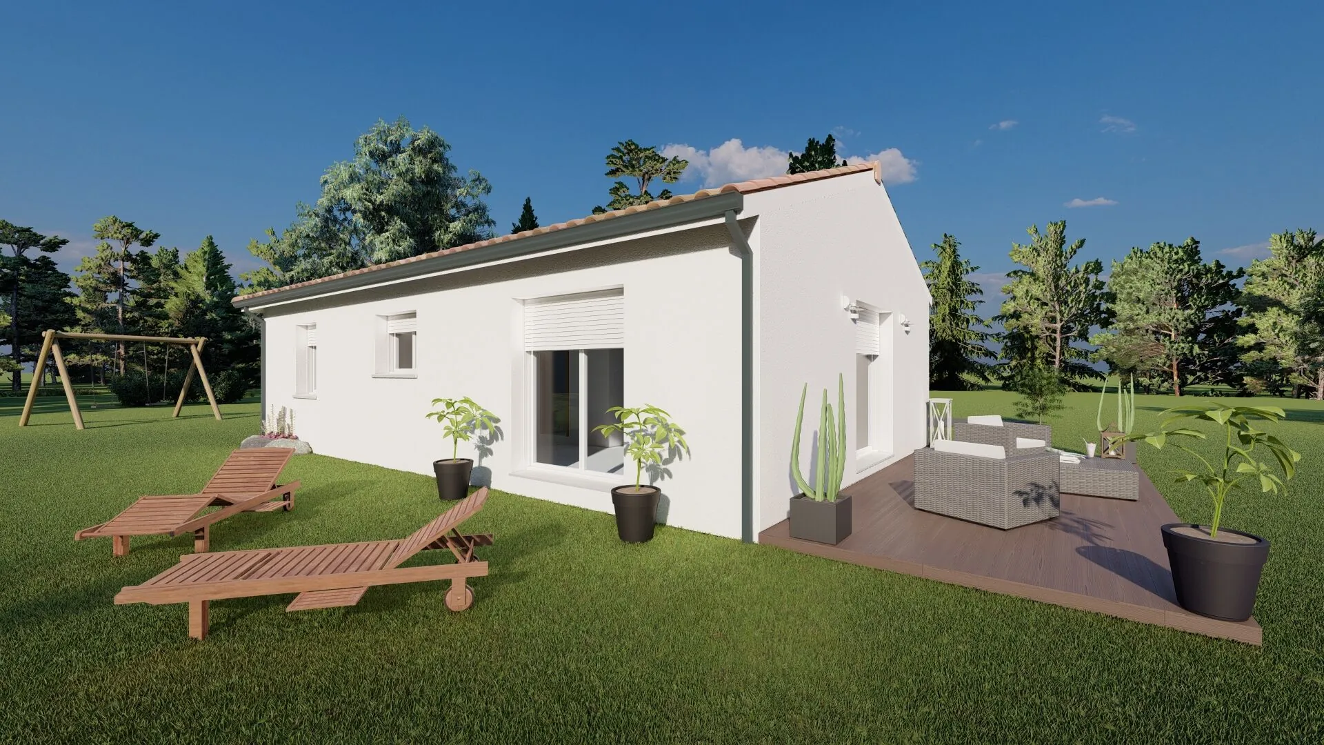 Maison en L 85 m² à Bergerac avec terrain de 700 m², modulaire et personnalisable 