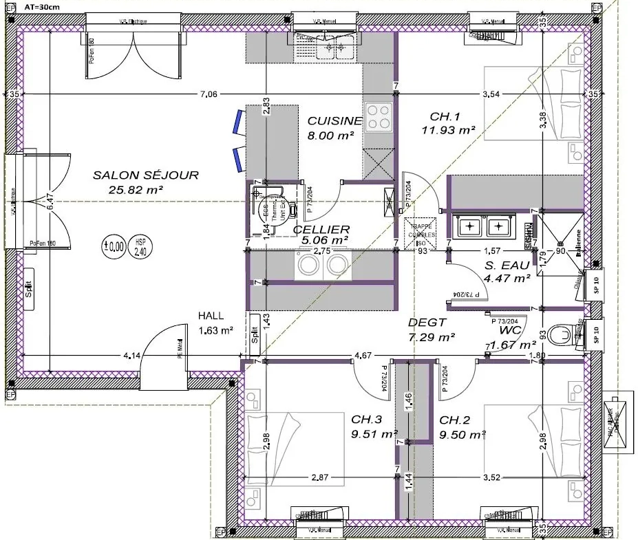 Maison en L 85 m² à Bergerac avec terrain de 700 m², modulaire et personnalisable 