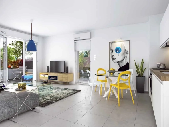 Vente appartement 3 pièces avec jardin, parking à Montpellier proche tramway et ZAC des Grisettes