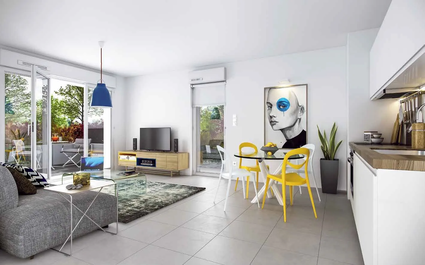 Vente appartement 3 pièces avec jardin, parking à Montpellier proche tramway et ZAC des Grisettes 