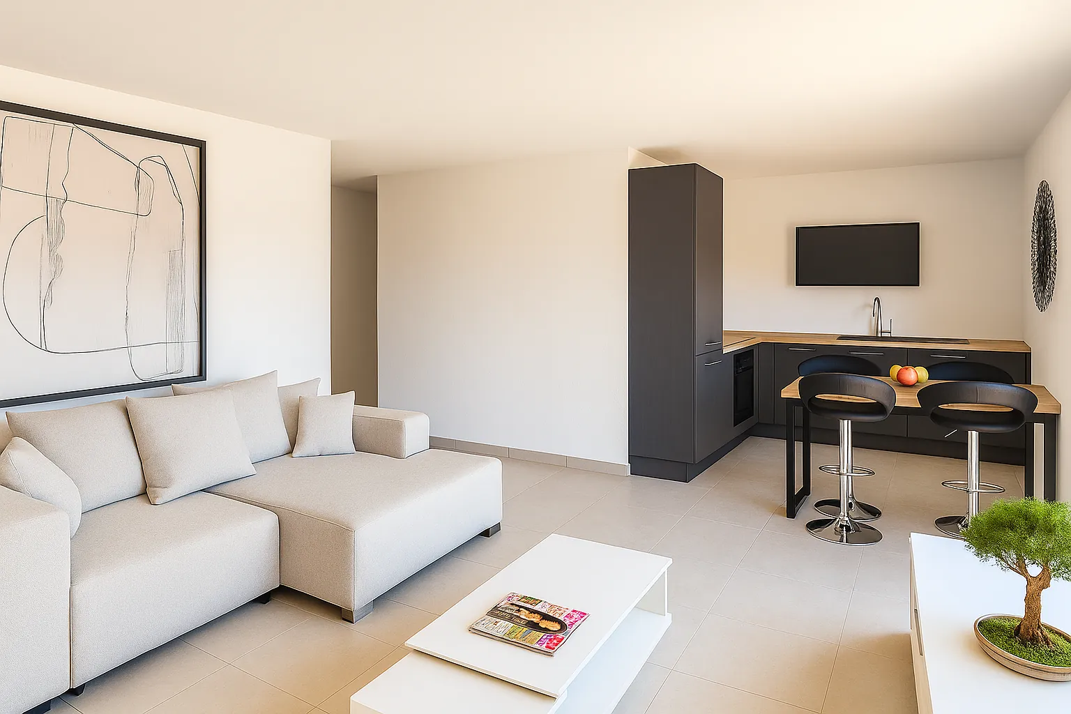 Bel appartement T2 de 53 m² avec terrasse plein sud à Tournon-sur-Rhône 