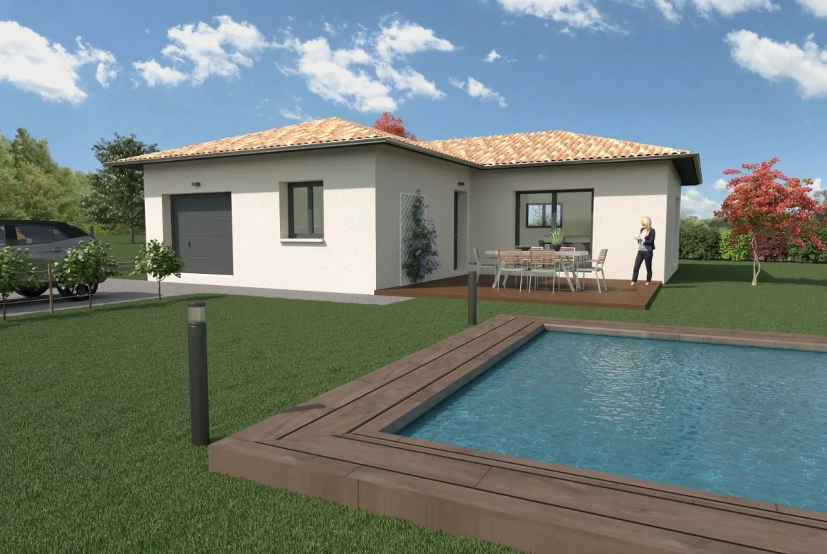 Construction maison moderne à Boz - Parcelle de 940m² avec plans personnalisables 