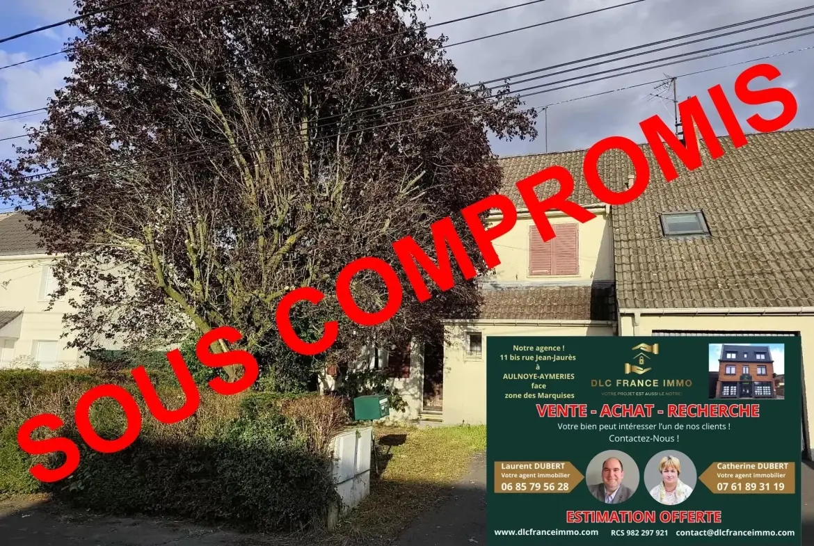 Maison à rénover avec potentiel à Aulnoye-Aymeries - 93 m², 3 chambres, jardin, garage 