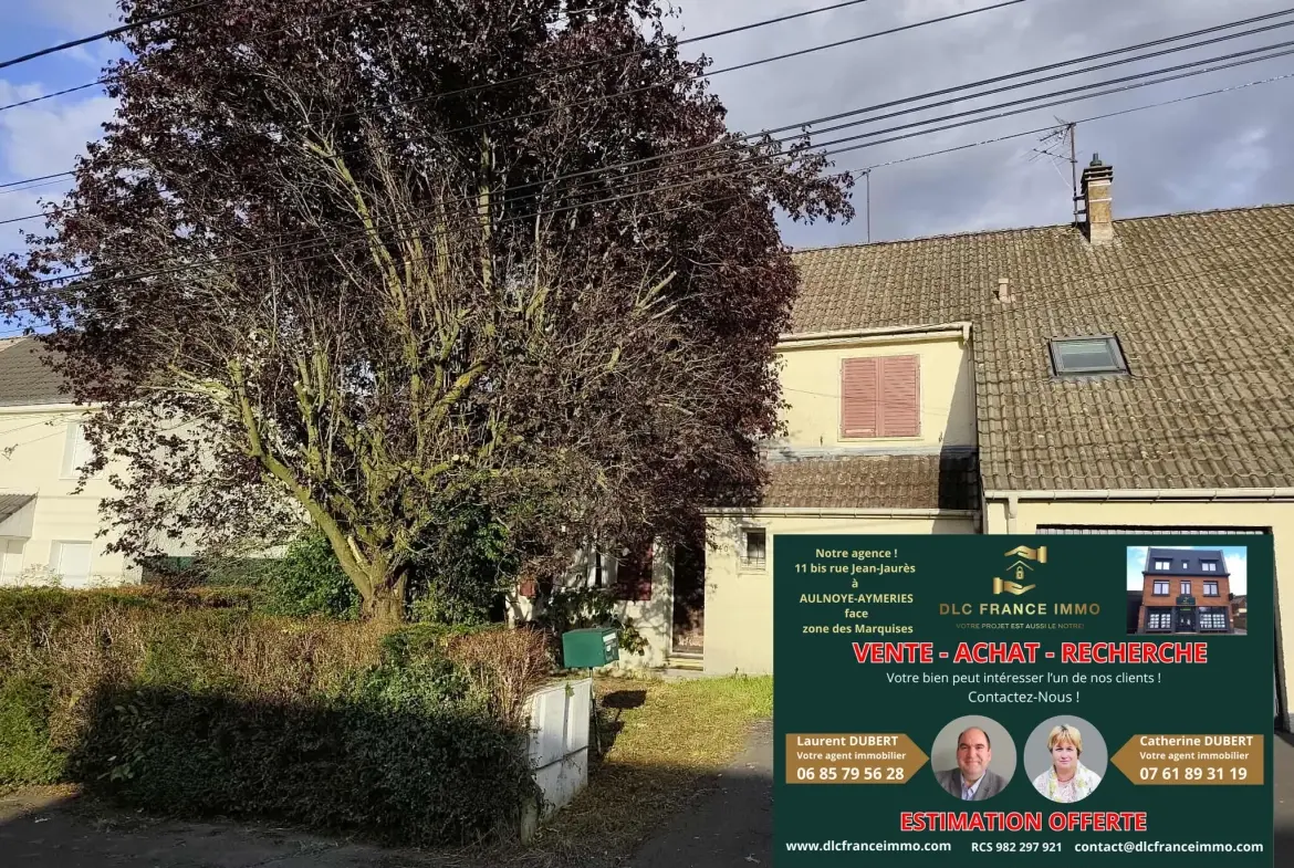 Maison à rénover avec potentiel à Aulnoye-Aymeries - 93 m², 3 chambres, jardin, garage 