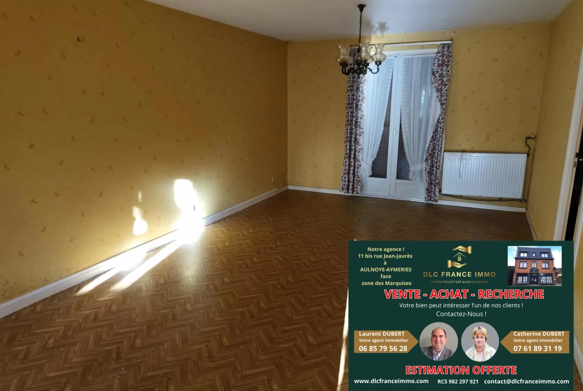 Maison à rénover avec potentiel à Aulnoye-Aymeries - 93 m², 3 chambres, jardin, garage 