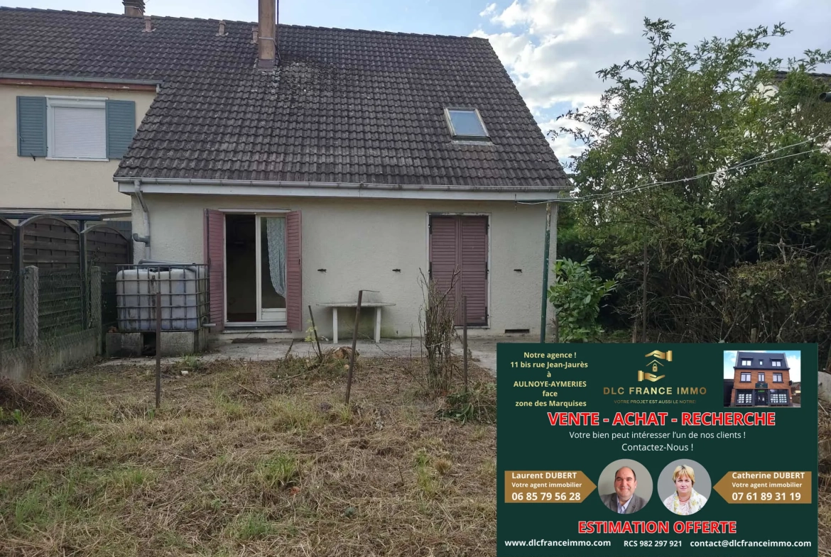 Maison à rénover avec potentiel à Aulnoye-Aymeries - 93 m², 3 chambres, jardin, garage 