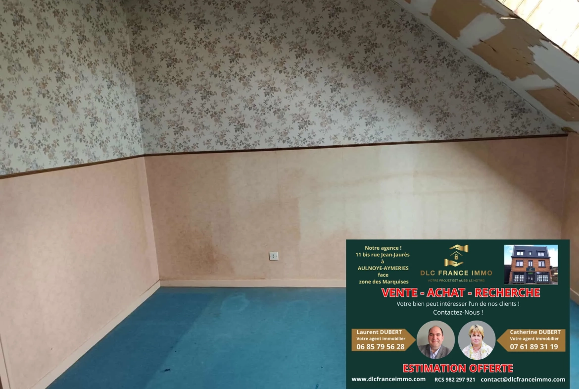 Maison à rénover avec potentiel à Aulnoye-Aymeries - 93 m², 3 chambres, jardin, garage 