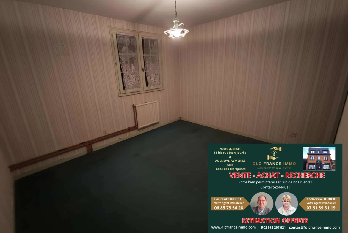 Maison à rénover avec potentiel à Aulnoye-Aymeries - 93 m², 3 chambres, jardin, garage 