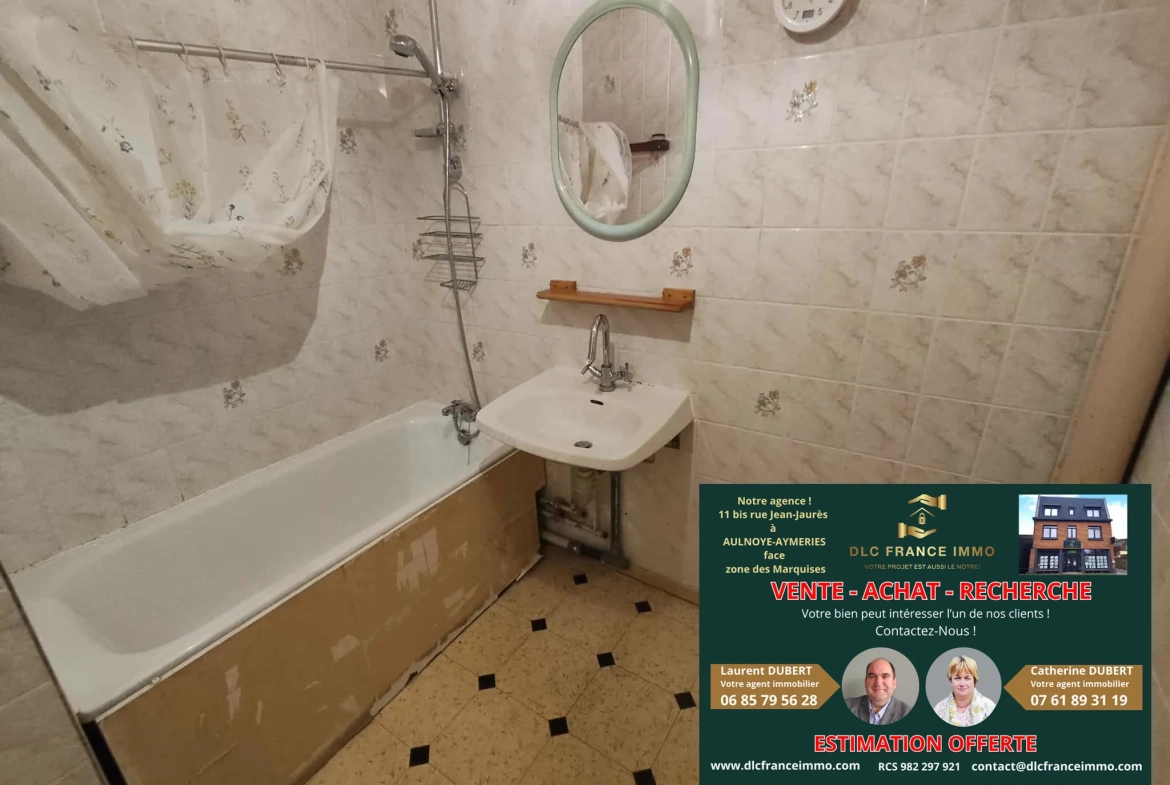 Maison à rénover avec potentiel à Aulnoye-Aymeries - 93 m², 3 chambres, jardin, garage 