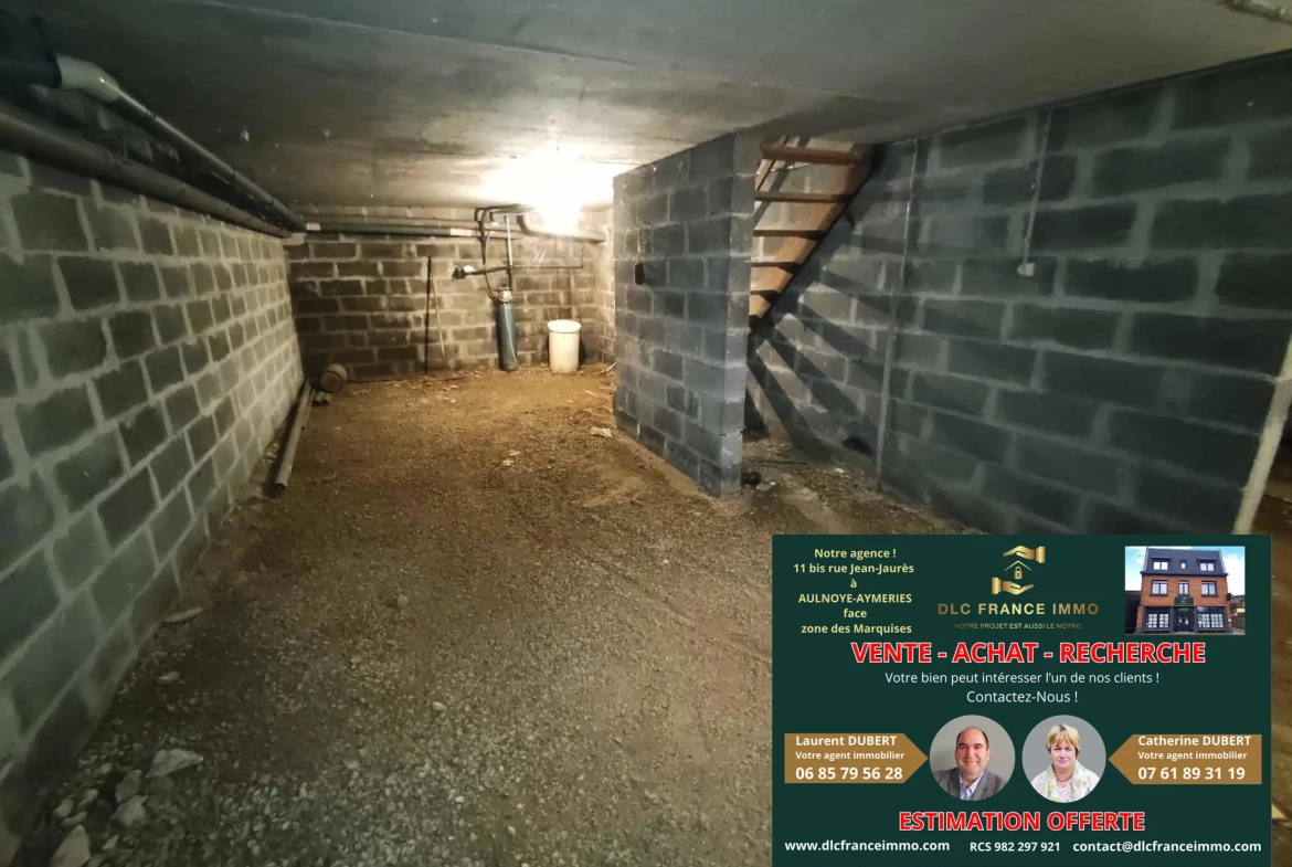 Maison à rénover avec potentiel à Aulnoye-Aymeries - 93 m², 3 chambres, jardin, garage 
