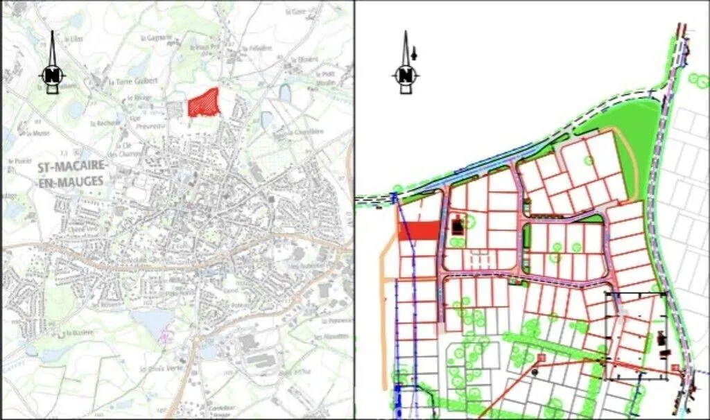 Terrain constructible de 602 m² à Saint Macaire en Mauges, proche Cholet et Nantes 