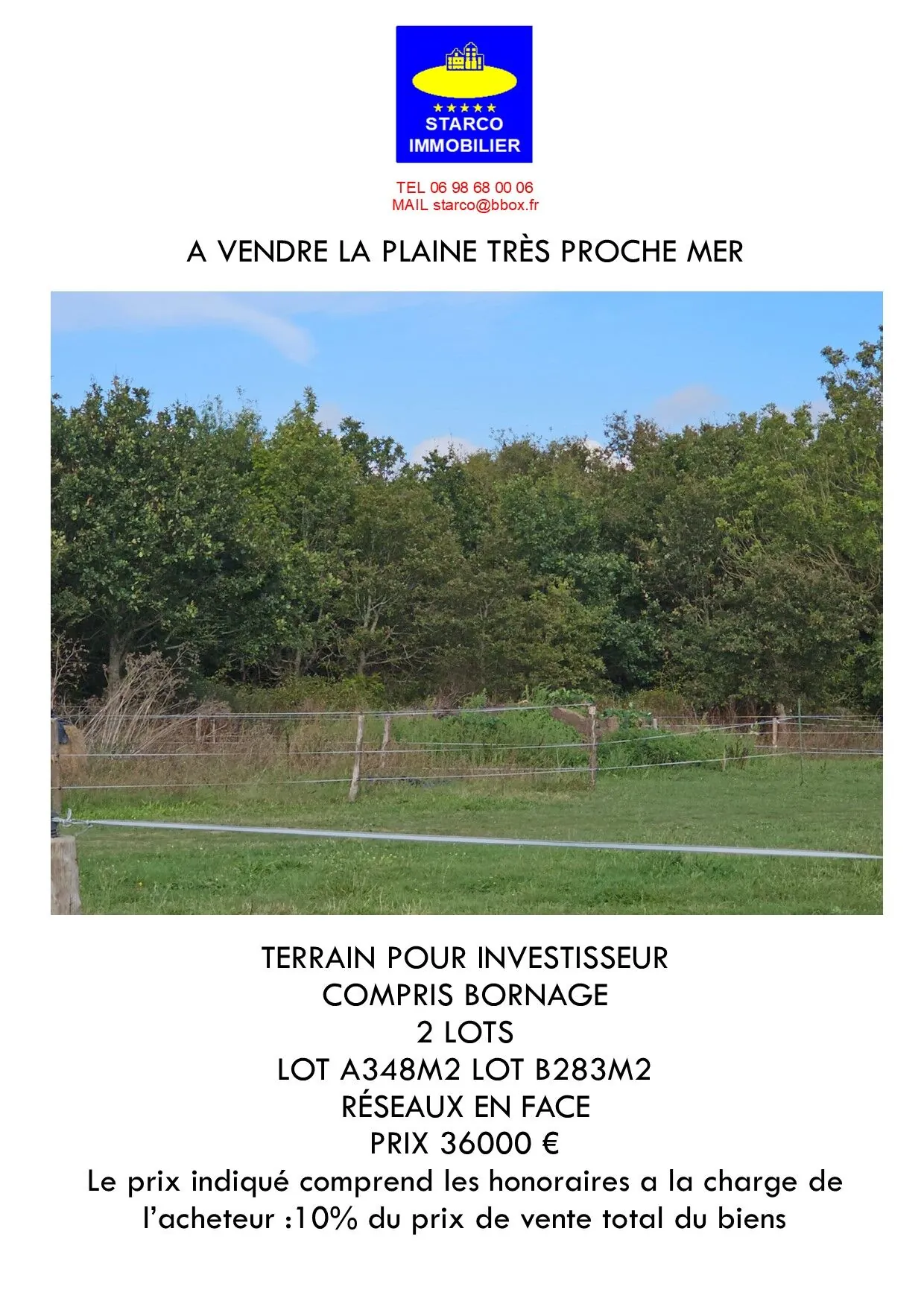 Terrain à vendre à La Plaine-sur-Mer proche de la mer 