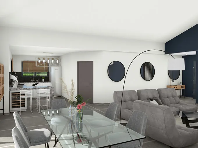 Maison neuve moderne avec 3 chambres, garage et terrain à Pissos 