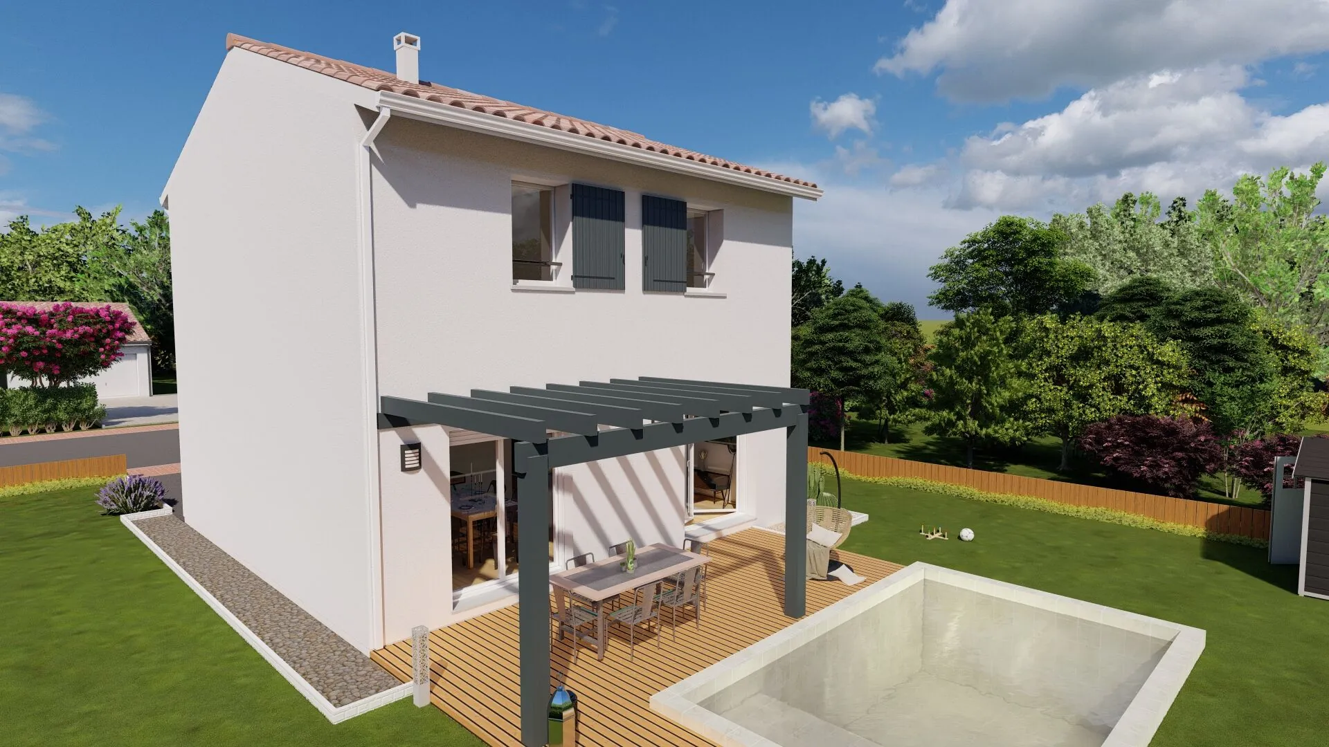 Maison à étage de 90 m² avec 3 chambres sur terrain de 6000 m² à Rilhac-Rancon 