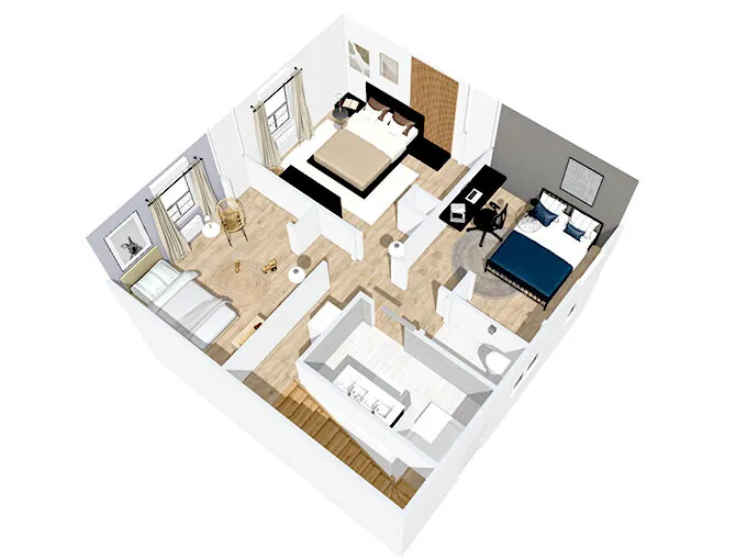 Maison à étage de 90 m² avec 3 chambres sur terrain de 6000 m² à Rilhac-Rancon 