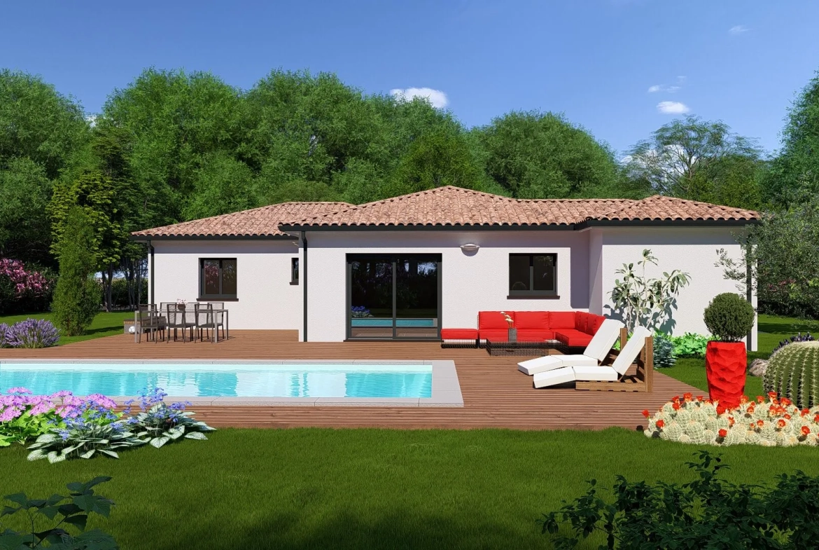 Villa neuve à Montpitol avec 3 chambres, garage et terrain de 700 m² 
