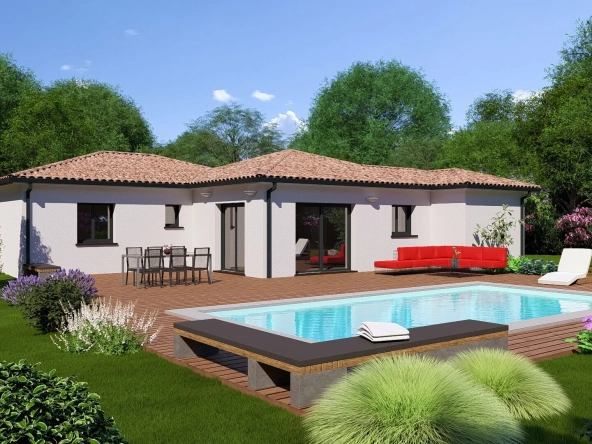 Villa neuve à Montpitol avec 3 chambres, garage et terrain de 700 m²