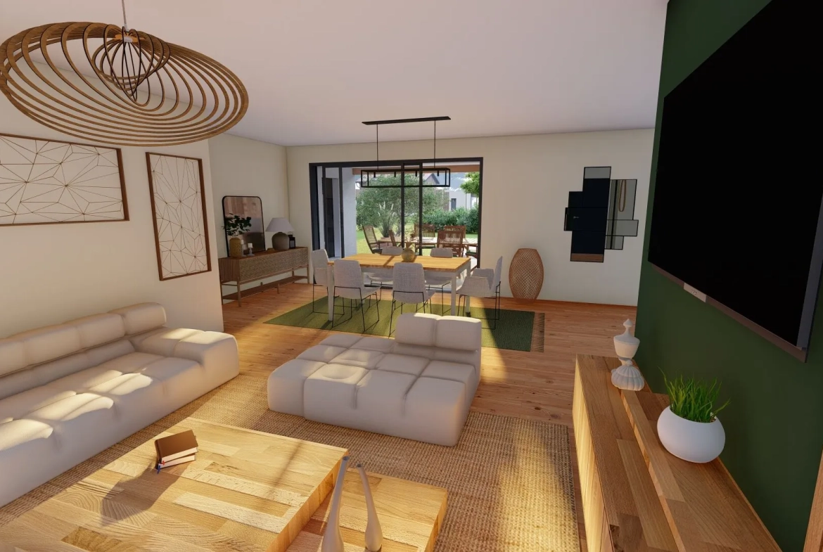 Maison neuve familiale avec terrasse couverte et garage à Castets 