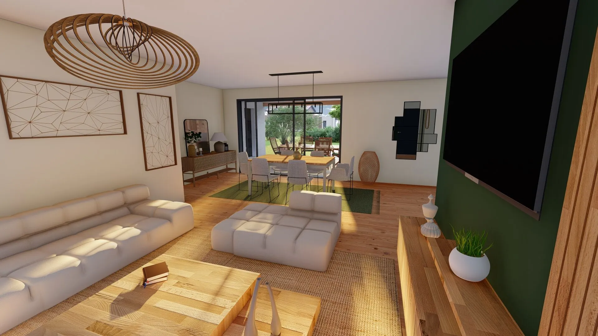 Maison neuve familiale avec terrasse couverte et garage à Castets 