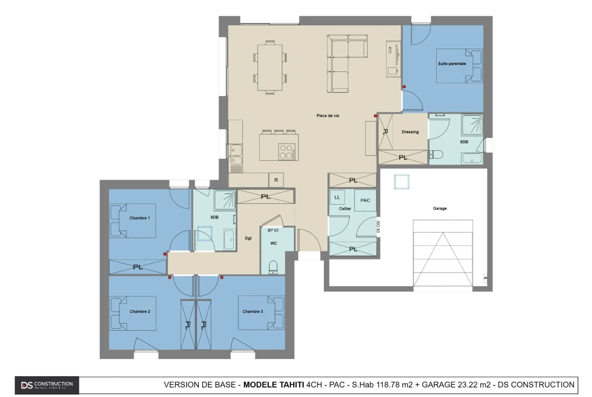 Maison neuve moderne de 118 m² avec 4 chambres à Iteuil 