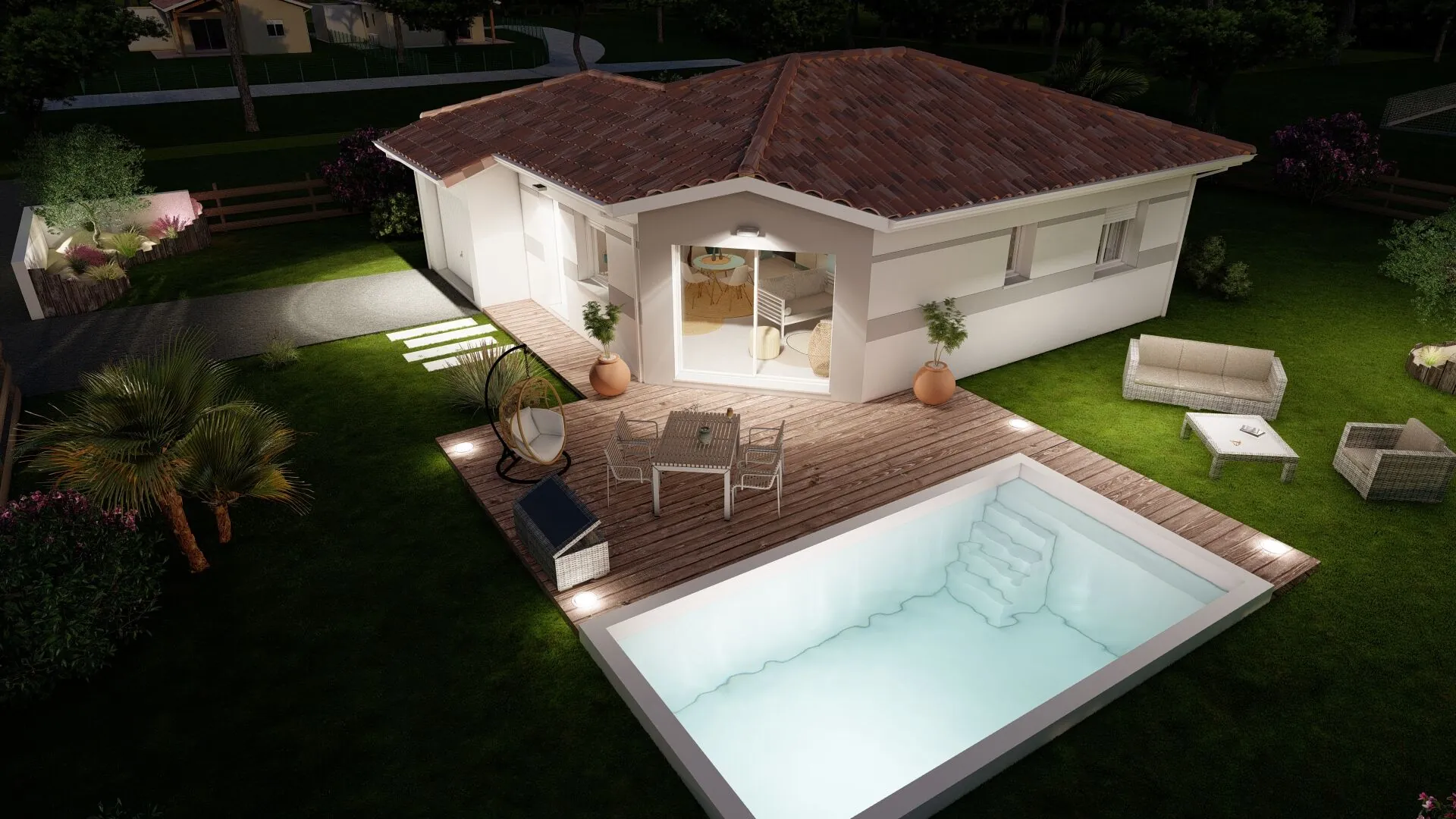Terrain constructible avec maison à Bougue – 500 m², proche Mont de Marsan, à partir de 164 700 euros 