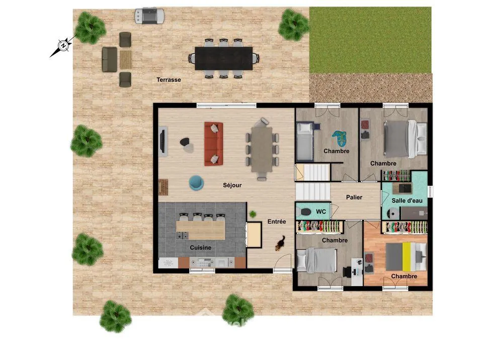 Maison familiale de 109 m² avec jardin clos à La Grimaudière 