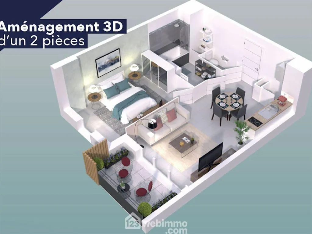 Appartement T2 avec terrasse et parking à Vitrolles 