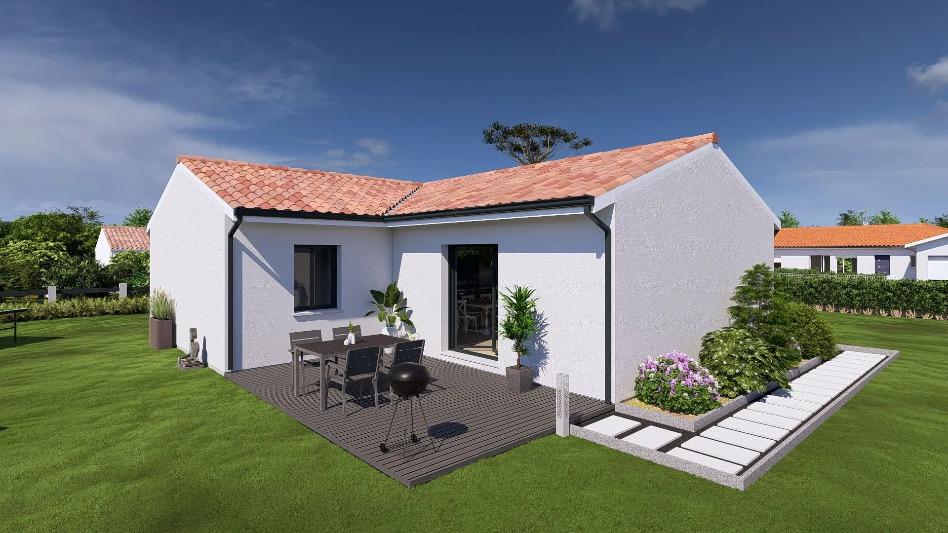 Maison neuve moderne de 90m² à Narrosse avec jardin et terrasse 
