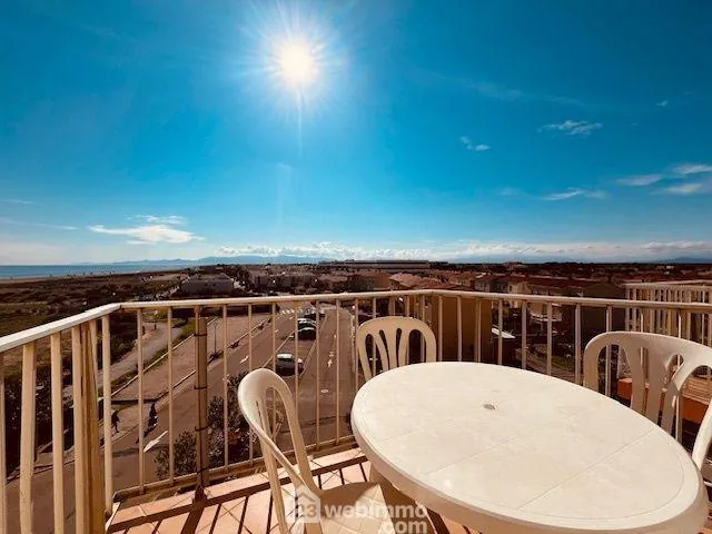 Appartement T2 cabine de 36 m² avec terrasse et vue mer au Le Barcarès 