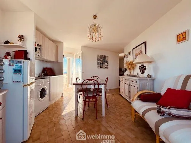 Appartement T2 cabine de 36 m² avec terrasse et vue mer au Le Barcarès 