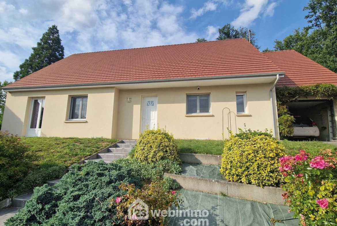 Belle maison de plain-pied de 103 m² à Mons-en-Laonnois avec piscine et garage 