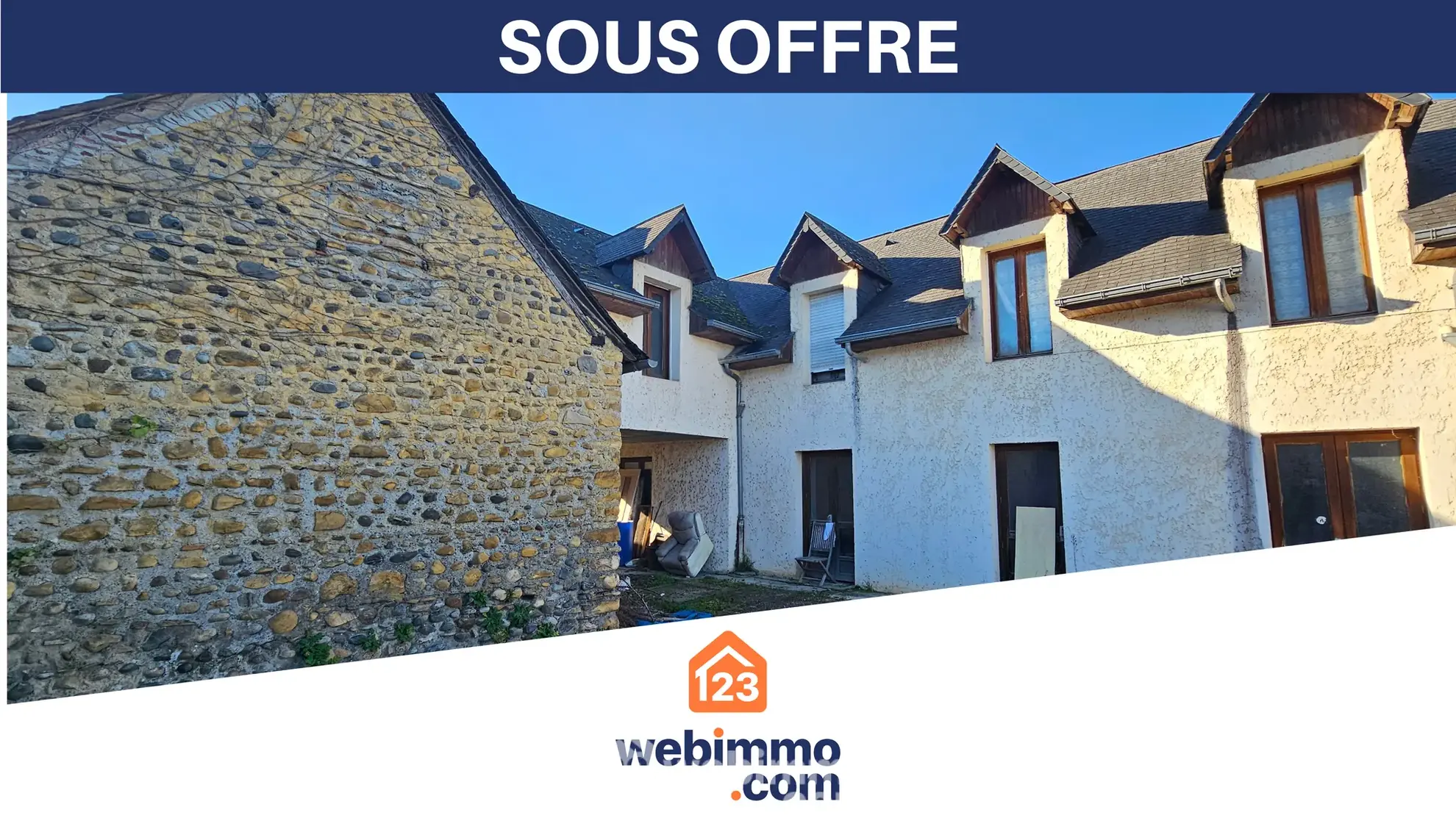 Maison à rénover avec grange sur terrain de 1200 m² à Narcastet 