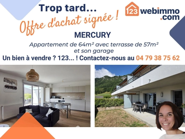 A vendre appartement T3 avec terrasse et jardin à Mercury