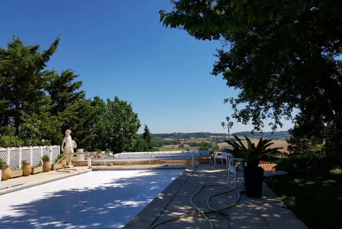 Villa avec piscine à Albi - Vue dominante et grand jardin 
