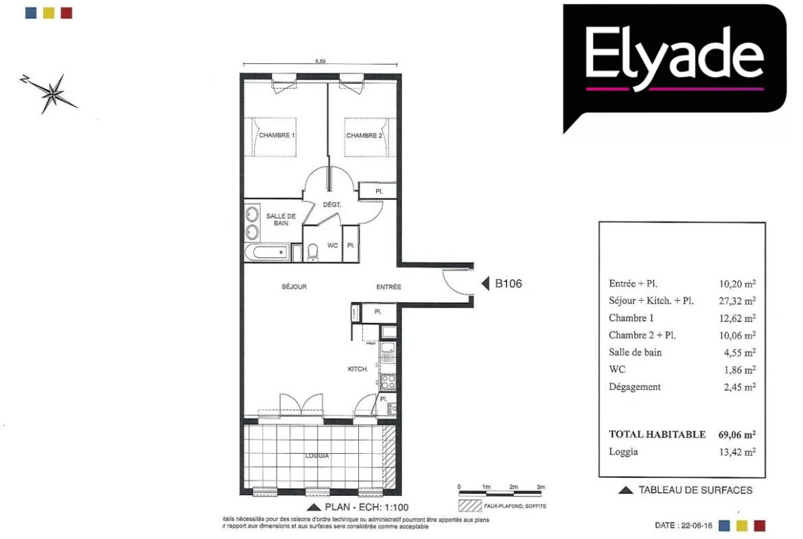 A vendre appartement T3 récent de 69 m² à Tournefeuille avec balcon et parking 