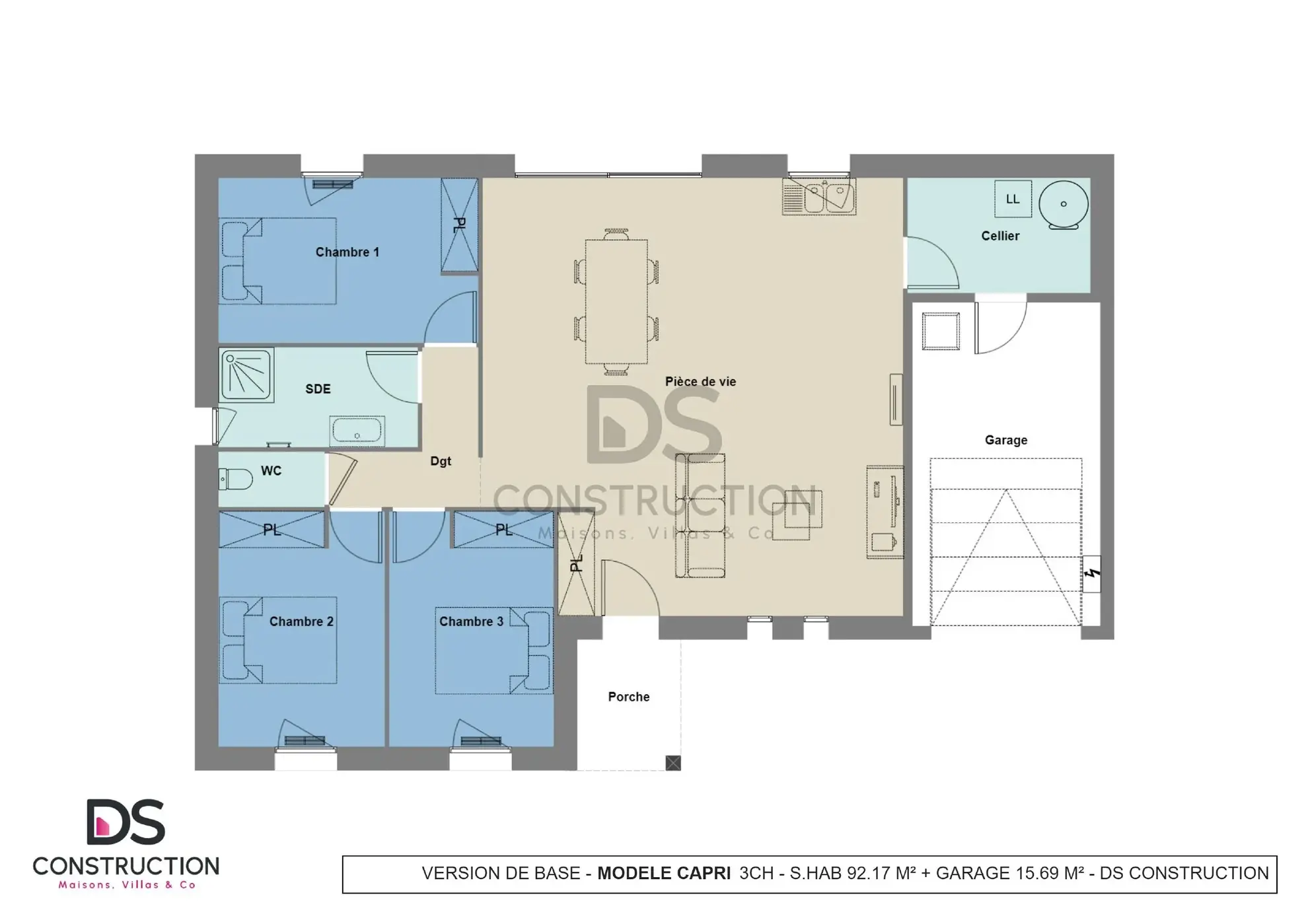 Maison neuve Capri de 92 m² à Thuré avec 3 chambres, design moderne et prestations haut de gamme 