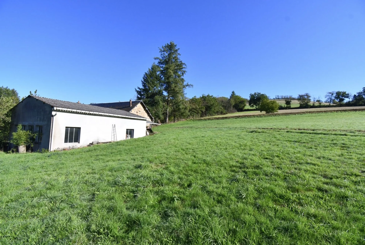 Longère avec grand terrain, dépendances et hangar lumineux à Cussy-en-Morvan 
