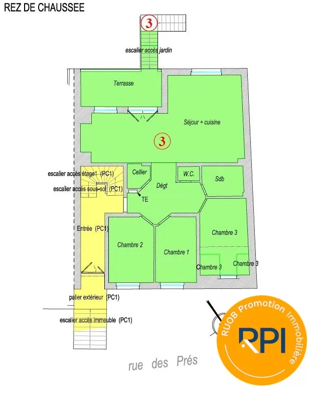 Bel appartement de plain-pied à Folkling avec terrasse et jardin 
