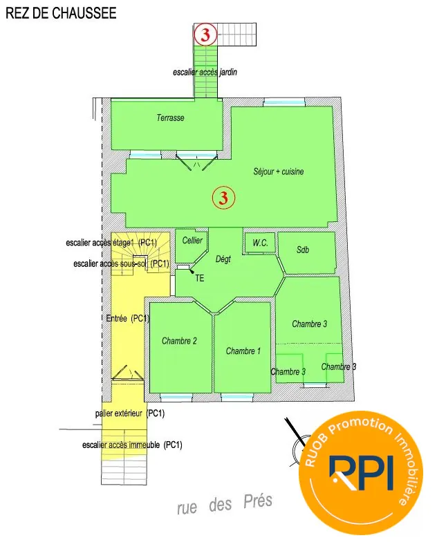 Bel appartement de plain-pied à Folkling avec terrasse et jardin 