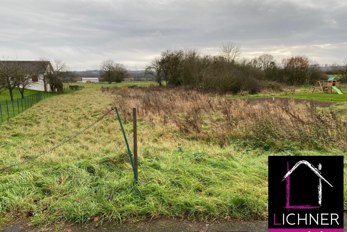 Terrain constructible plat de 19,30 ares à Altviller en Moselle-Est 