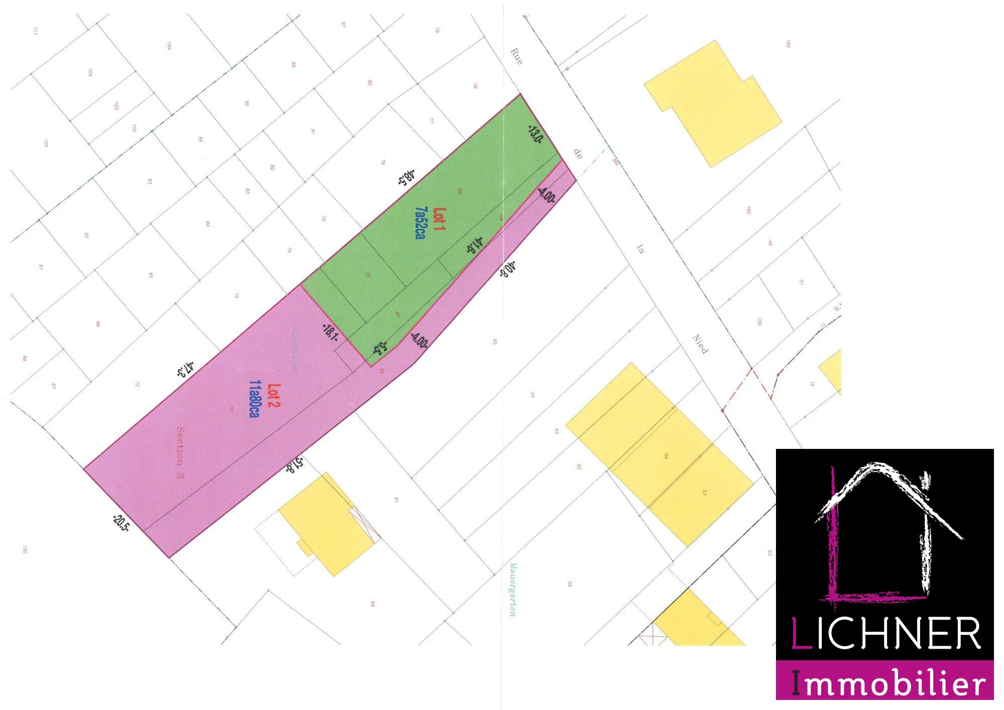 Terrain constructible plat de 19,30 ares à Altviller en Moselle-Est 