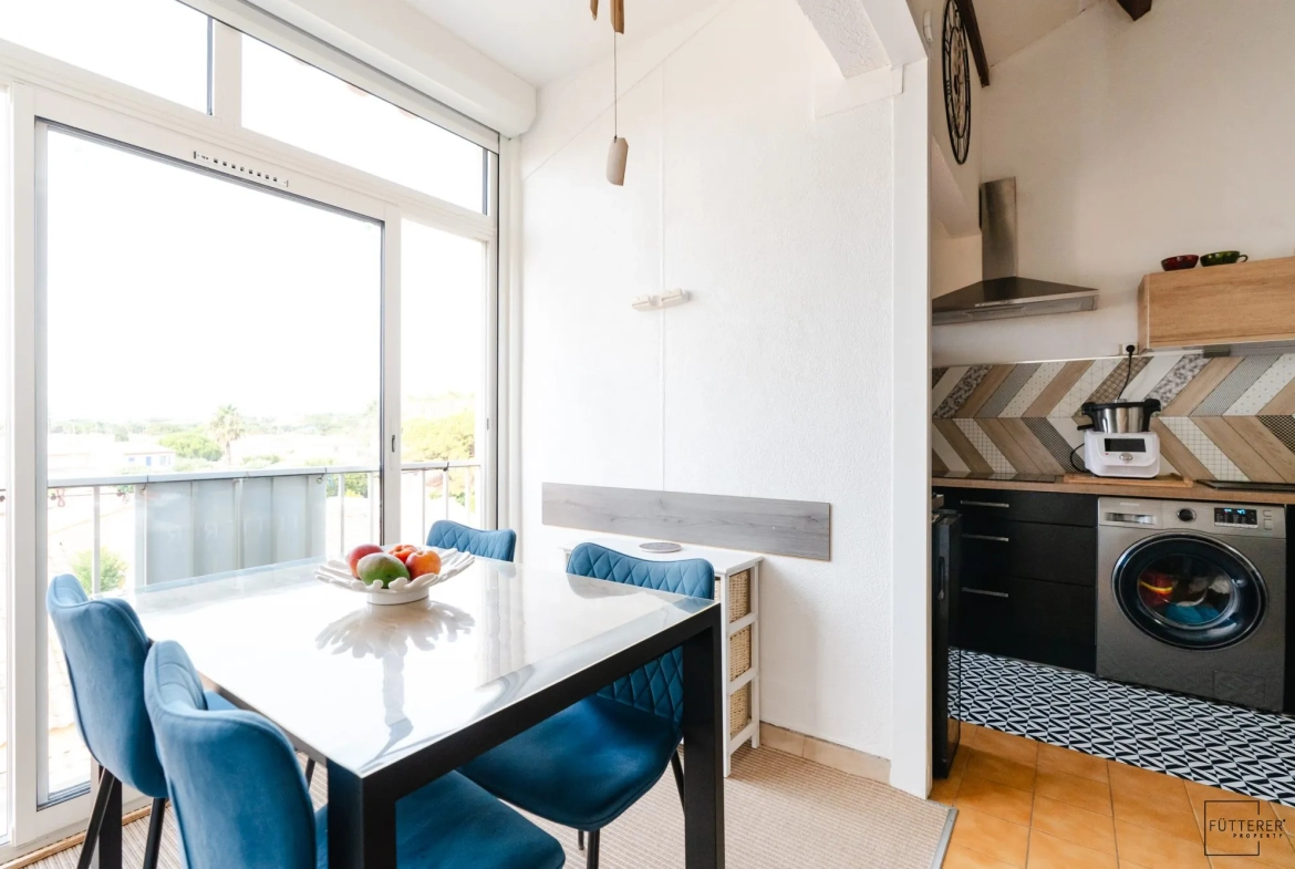 Appartement 3 pièces avec vue mer, piscine et parking à Narbonne plage 