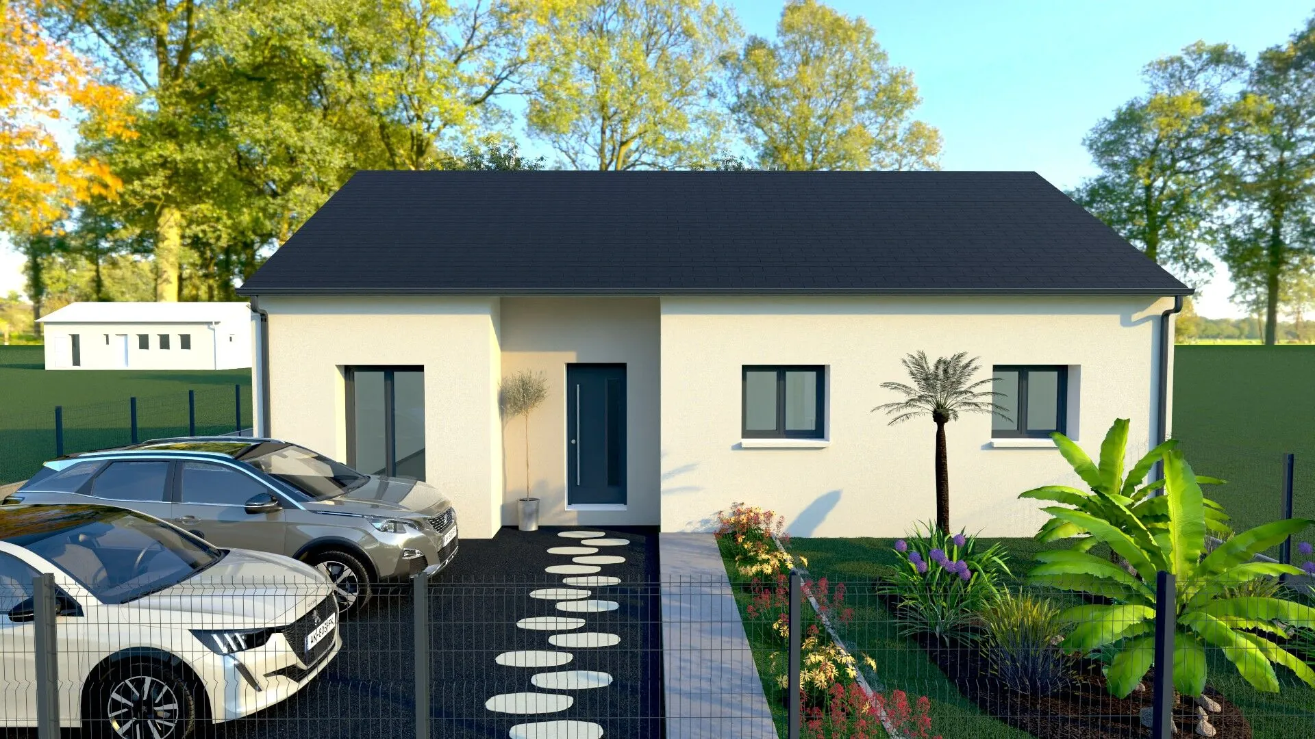 Maison neuve de plain-pied avec 3 chambres à Saint-Lyé-la-Forêt 