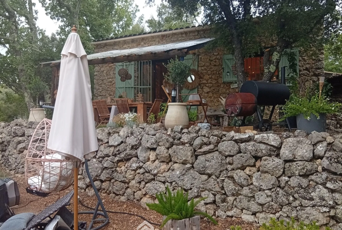 Cabanon en pierres autonome à vendre à Saint Antonin du Var avec vue dégagée 