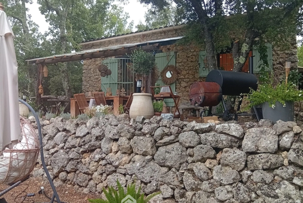 Cabanon en pierres autonome à vendre à Saint Antonin du Var avec vue dégagée 