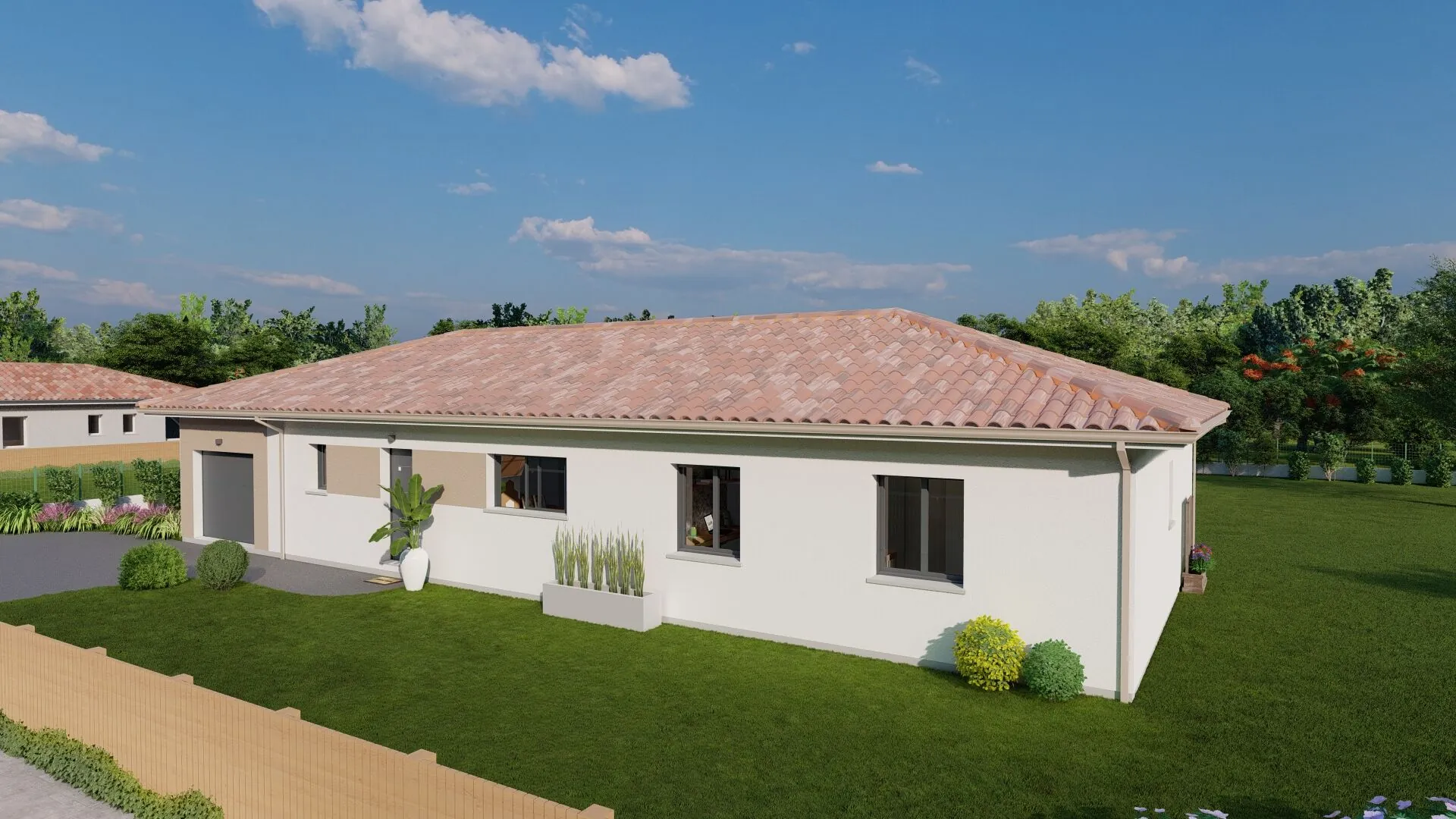 Maison neuve 3 chambres avec suite et bureau à Saint Martin d’Oney 
