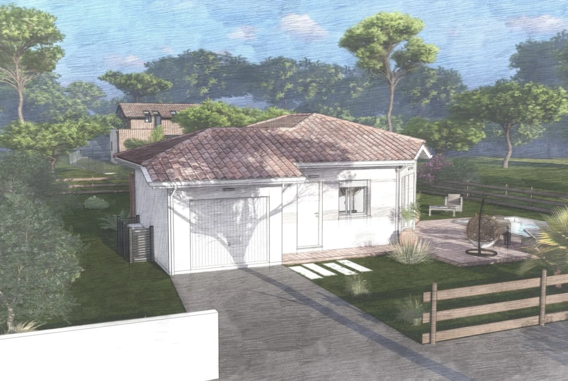 Maison neuve 2 chambres avec garage à Saint Pierre du Mont dans les Landes 